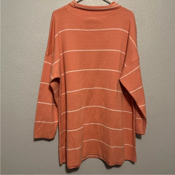 J.Jill Petite Reversible Grape Fruit Striped Mock Neck  Tunic Sweater Plus Sz 2X - Picture 7 of 9